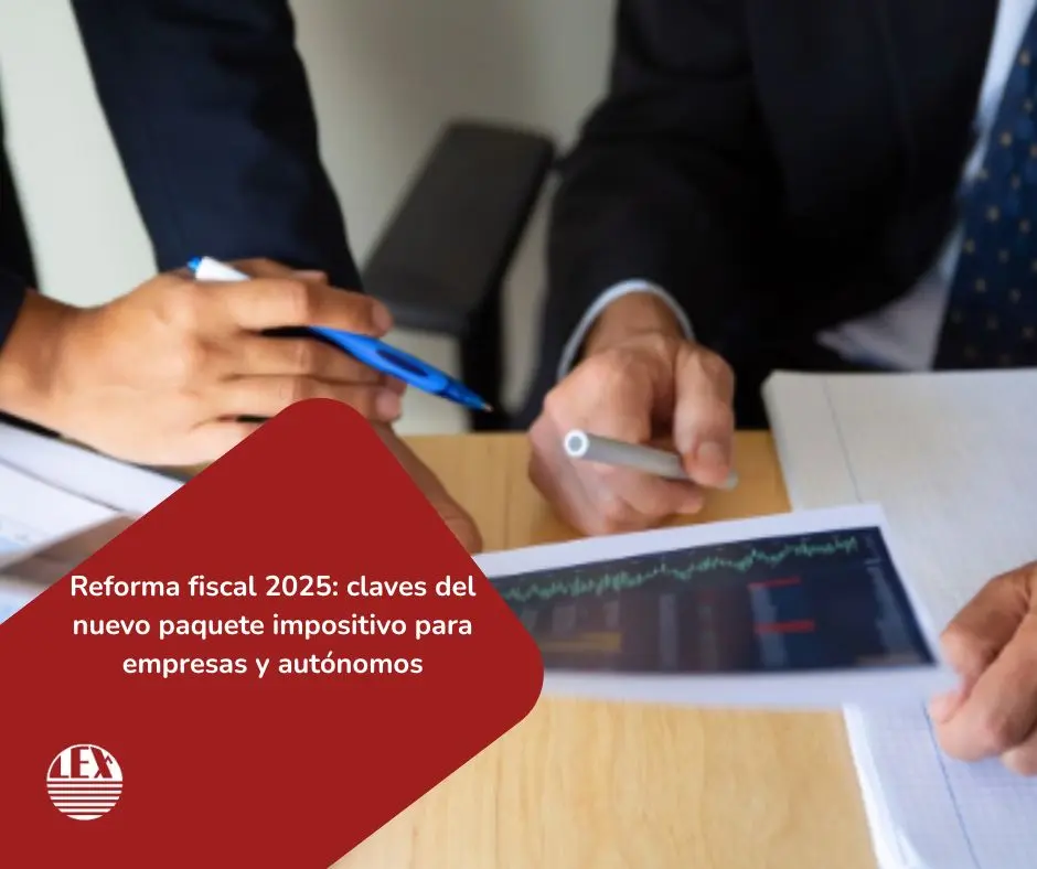 Resumen visual de los cambios incluidos en la reforma fiscal 2025 que afectan a empresas y autónomos