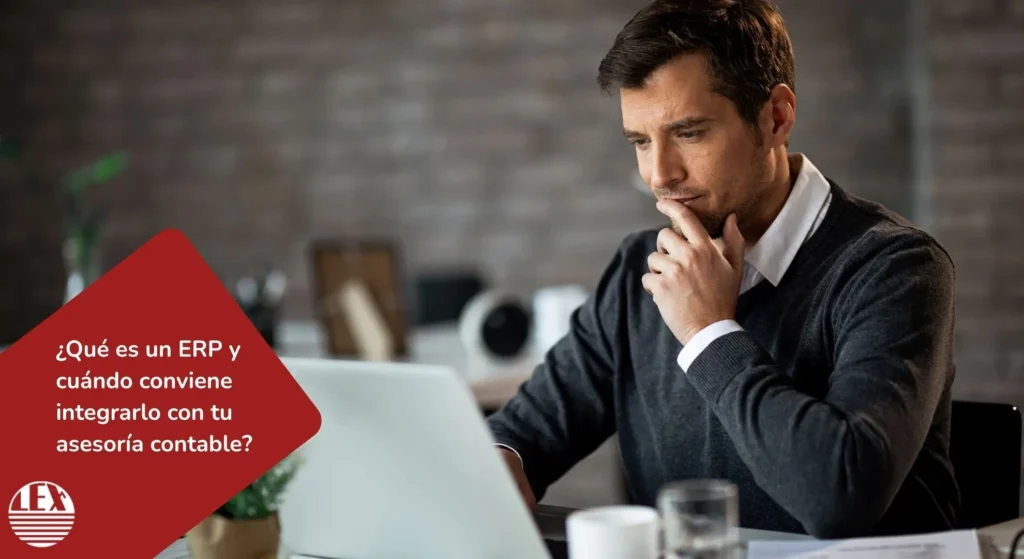 Pantalla de sistema ERP integrada con procesos contables de una empresa